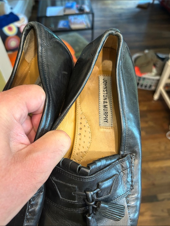 Johnston & Murphy Black Leather Tassel Loafers main image 7